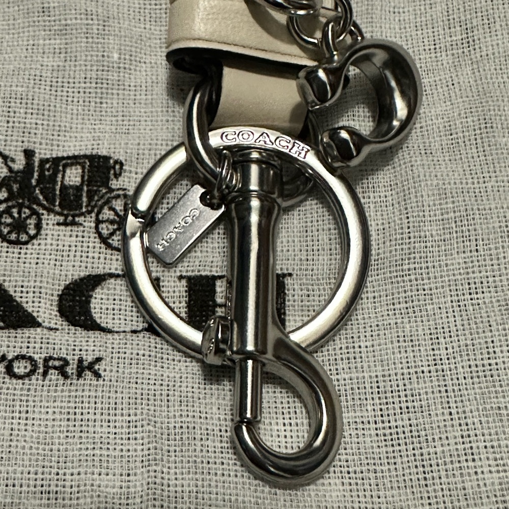 Coach Signature Monogram Wristlet Strap in Cream and Black - Picture 4 of 4